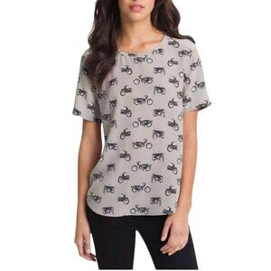 Equipment Femme Gray Riley Motorcycle Silk Top - Size XS